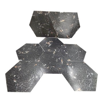 WE CHAMP 6角裝飾牆貼 10片1包 WTB-066  20 x 17cm  大理石紋黑