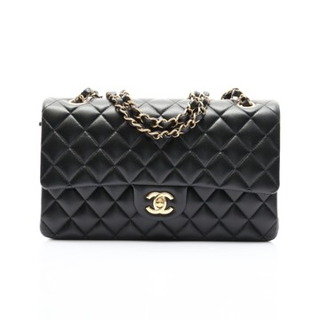 CHANEL 香奈兒 黑色 菱格紋 羊皮 Coco25 鍊帶 肩背包 金釦 【二手名牌BRAND OFF】