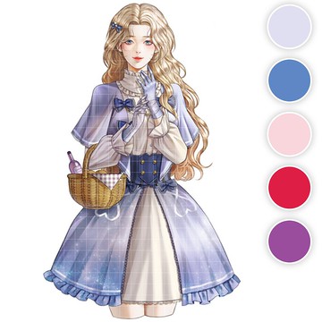 Allieh (5色) 47 (honne market) 人物貼紙 女孩貼紙 黑浣熊