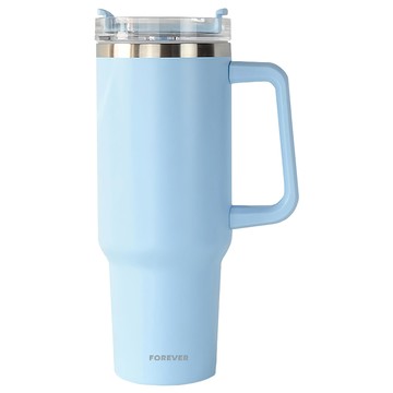 FOREVER 不鏽鋼隨行保冷把手冰霸杯/隨行杯  天藍  1.2L  1個