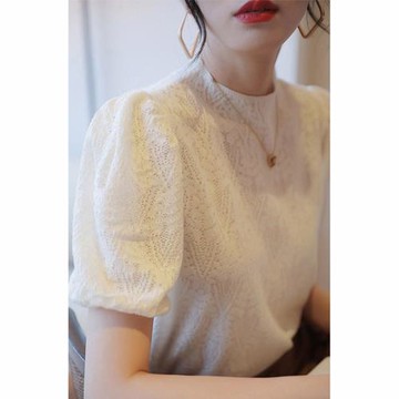 折扣尾單撤柜剪標尾貨專柜奢侈上衣品牌冰絲短袖t恤鏤空針織衫女