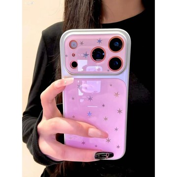 磁吸款韓風粉底簡約星星適用iPhone17promax手機殼蘋果16promax潮