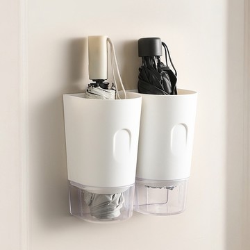 壁掛式雨傘收納桶 雨傘架 壁掛式收納架 雨傘瀝水架 收納盒 壁掛式收納桶 不落地收納