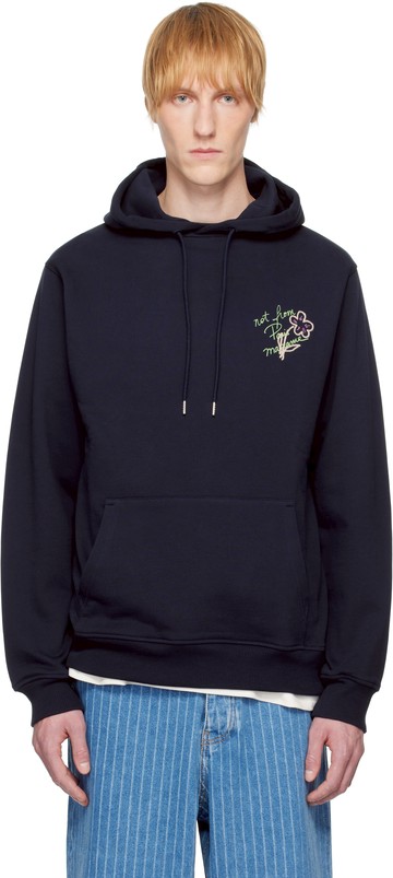 Drôle de Monsieur 海军蓝 Le Hoodie Slogan Esquisse 连帽衫