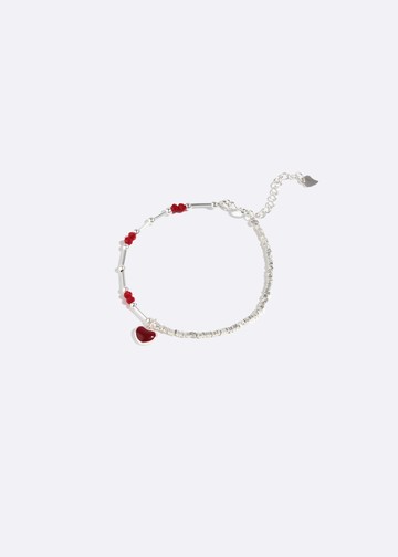 小紅愛心・純銀手鍊
