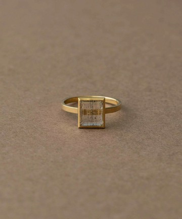 [bijoux] ete K18YG 方形方柱石戒指 | 戒指 送禮 情人節 [Rakuten Fashion]