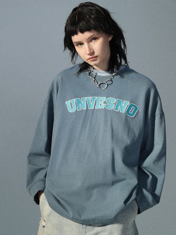 UNVESNO 破曉交響曲 基礎長袖圓領字母衛衣簡約打底衫 SWS-1464