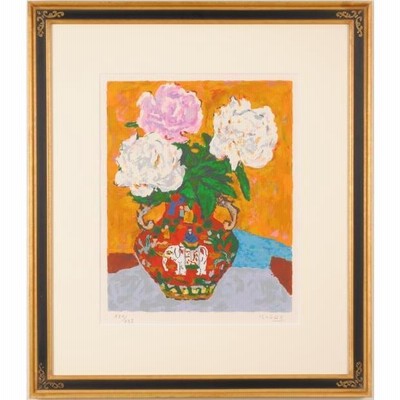 花 絵画 静物画 インテリア シルクスクリーン 版画 神下雄吉