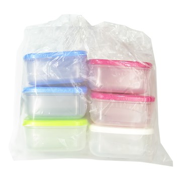 GIMI 吉米 正方保鮮盒 0.3L 方形食物儲存容器  6個  1組