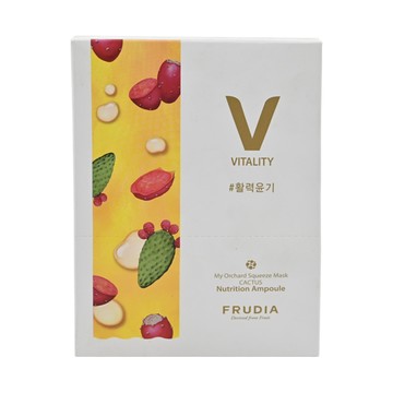 FRUDIA 鮮榨果汁肌 活力保濕面膜 仙人掌果 Set 10片 含仙人掌果低溫冷壓萃取、蜂蜜、高純度膠原蛋白 改善粗糙 深層滋潤保濕  20ml  1盒