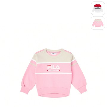 【FILA】KIDS 女童款 長袖上衣-粉色 5TEY-4438-PK