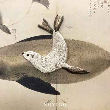 Novigo 已滅絕動物熨燙刺繡 / 日本海獅