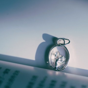 真實樹葉型態【薄荷銀樹】999純銀/項鍊吊墜/銀黏土手作