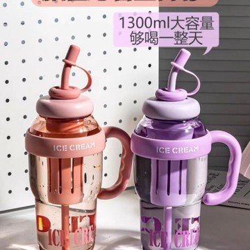 大容量水杯巨無霸吸管杯女學生新款高顏值夏天茶水分離杯子冰霸杯