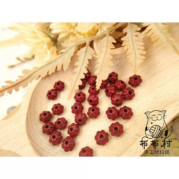 硃砂 小花朵隔珠硃砂 水晶文玩飾品P