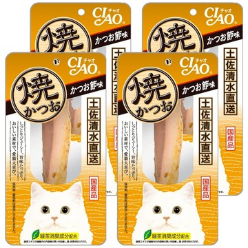 INABA CIAO 啾嚕 日本國產品 綠茶消臭成分配合 土佐清水港直送 無添加  柴魚片  30g  4包