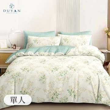 【DUYAN 竹漾】舒柔棉二件式枕套床包組 青禾森野 台灣製(單人)