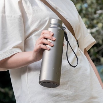 鈦羽瓶 / 鈦原色 / 純鈦無塗層掛繩保溫瓶水壺800ml