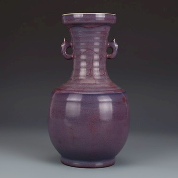 宋鈞窯玫瑰紫雙耳瓶 古玩瓷器 古董收藏 老貨舊貨 五大名窯宋瓷