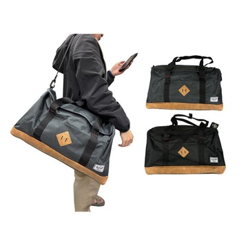 ~雪黛屋~SPYWALK 旅行袋中大容量U型大開口固定桿防水尼龍布手提肩斜側SW1119