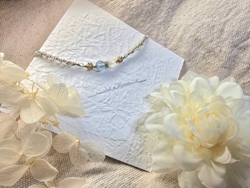 澄澈天使  藍晶石 鋰輝石 蠟線編織 調節抽繩手環