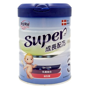 新安琪兒neoangelac Plus Super成長配方奶粉，1-3歲適用，850g，罐裝，丹麥原裝進口，含Sn-2 PA乳鐵蛋白，益生菌  1罐