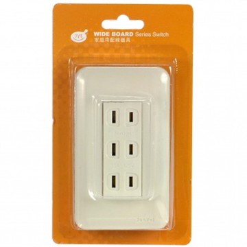 三插座蓋板組 牙白