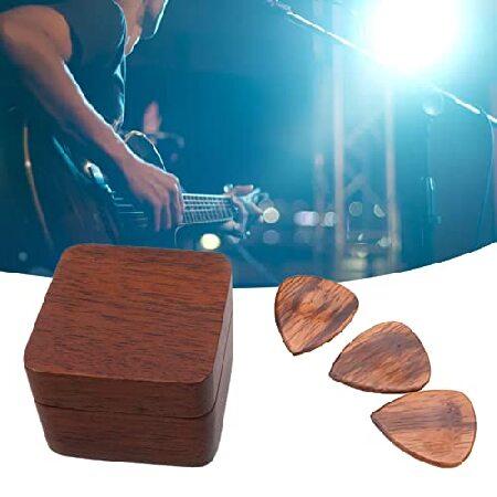 3Pcs Pick Box Stylish Solid Square Wooden Plectrum Pick Holder Storage Case for Bass Picks Hold Case Small for Banjos