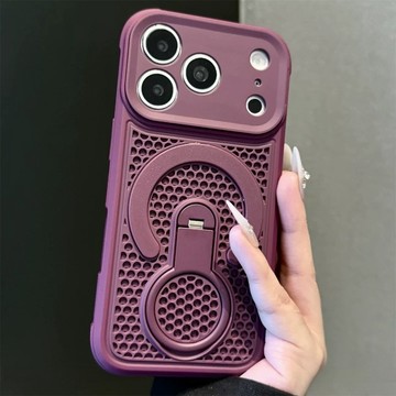 蜂窩多重散熱 磁吸支架手機殼 加厚防摔保護殼 適用iPhone18 Promax 蘋果17 16 15 14 13 12