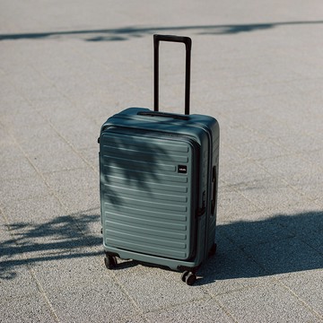 LOJEL升級版 CUBO FIT 29.5吋 前開擴充防盜拉鍊行李箱  岩藍