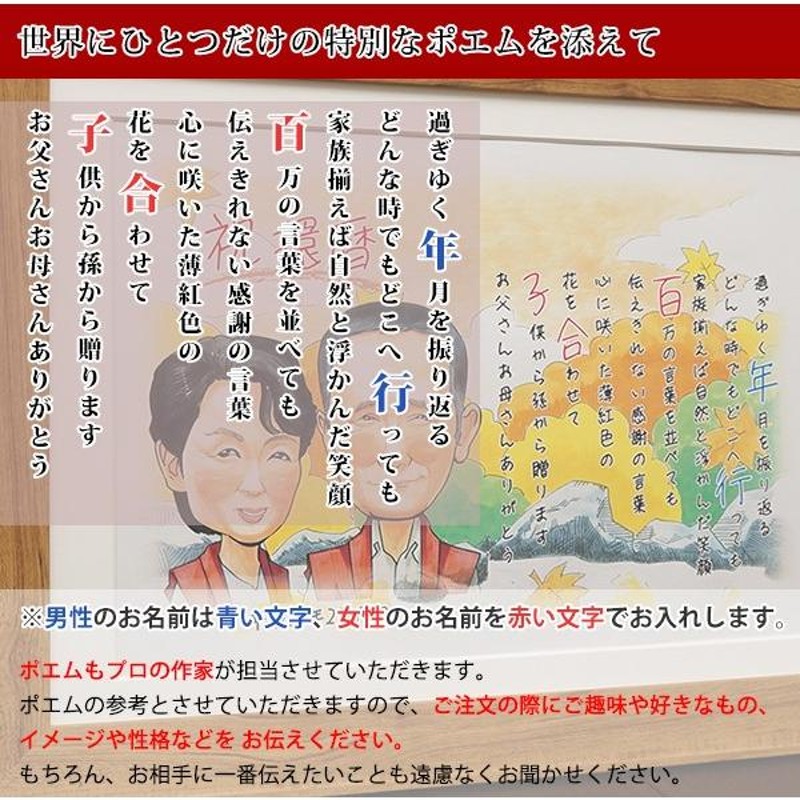 傘寿 祝い 米寿 プレゼント 似顔絵世界大会日本人1位の人気作家が描く 似顔絵ポエム 背景入り 5人用 イーゼル付き 額入り ネームインポエム 傘寿祝い  米寿祝い | LINEブランドカタログ