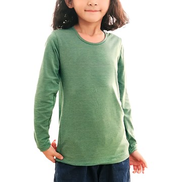 GIAT 吉亞特 兒童恆溫吸濕發熱衣 圓領款 輕量體感 吸濕透氣 彈力包覆  120  綠條