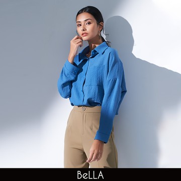 【三件$1500】BeLLA 簡約口袋上衣 午夜藍