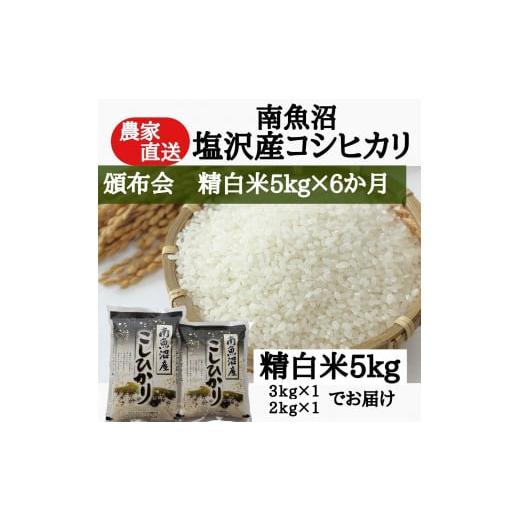 ふるさと納税 新潟県 南魚沼市 農家直送！令和5年産　南魚沼塩沢産コシヒカリ　精白米5ｋｇ×6ヶ月