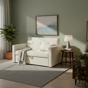 【BNS美學】Ruth-plus3.0∥北歐質感雙人絨毛布感沙發床 ∥高效耐磨防潑水