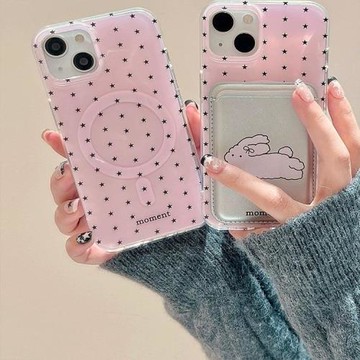 粉色可愛小兔子磁吸卡包適用三星s24ultra手機殼硅膠s23ultra簡約s22ultra少女s21ultra女款s24/s23防摔s23fe