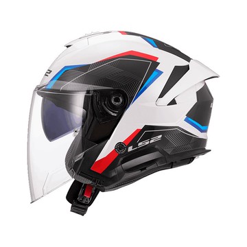 【俐落帥氣】LS2 OF618 VERSO II AIR 亮白紅 3/4罩安全帽