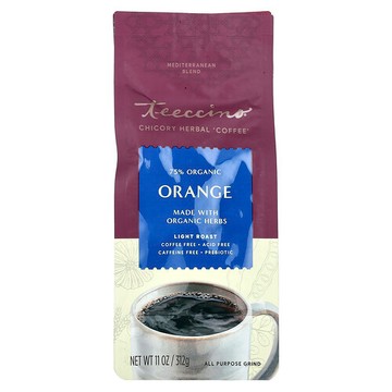 Teeccino, 菊苣草本咖啡，橙味，輕度烘焙，無咖啡萃取，11 盎司（312 克）