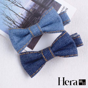 【Hera 赫拉】復古牛仔蝴蝶結邊夾兩入組 H112031405