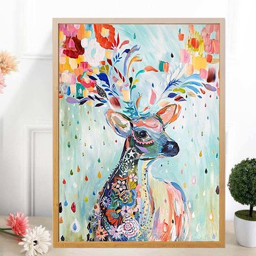 發財麋鹿5D鉆石畫滿鉆新款客廳貼鉆十字繡簡約現代鉆石繡手工