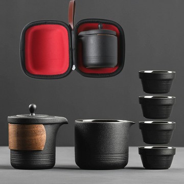 旅行茶具套裝便攜式包一壺四杯快客杯車載功夫戶外隨身游泡茶壺