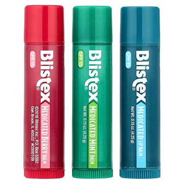 Blistex, 醫級潤脣膏，SPF 15，薄荷，漿果、經典，3 支，每支 0.15 盎司（4.25 克）