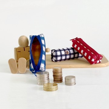 BoingBoing 3色 格紋列車-零錢排排站 防水零錢包 口紅包 小紅帽與大野狼