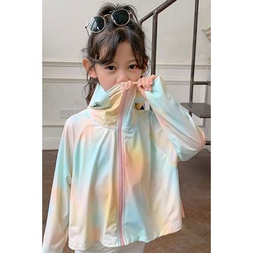 2024新款女孩防曬衣夏季輕薄款冰絲皮膚衣夏天女童戶外透氣空調衫兒童凉感外套兒童防曬外套