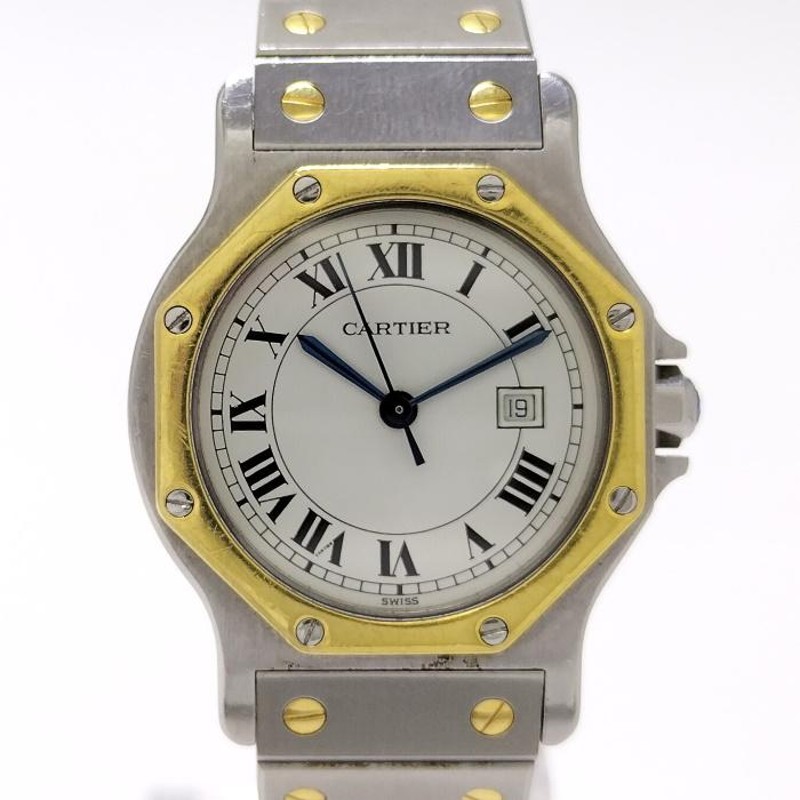 中古】Cartier サントス オクタゴン LM ボーイズ 腕時計 自動巻き SS ...