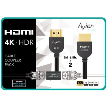 【Avier】4K HDMI 2.0 影音傳輸線 2M 2組 (贈 HDMI 延長轉接頭)