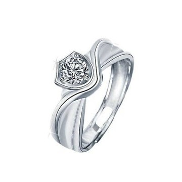 MoonDy 結婚鑽戒 開口戒指 50分 周年紀念禮物 皇冠戒指 情侶對戒 送禮 指環 情