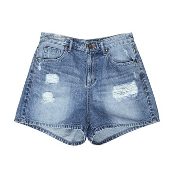 5th STREET｜女裝｜經典高腰短褲｜拔洗藍