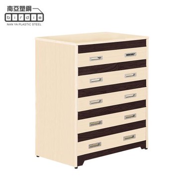 Birdie南亞塑鋼-洛娜3尺塑鋼五斗櫃/五抽屜收納櫃/置物櫃(白橡色+胡桃色)