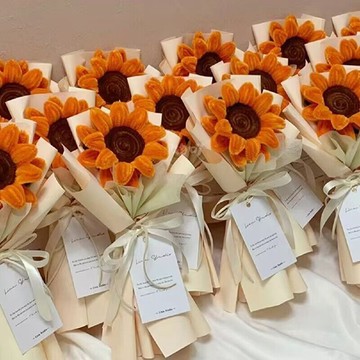 🌷花束禮物🌷畢業季創意扭扭棒向日葵小花束一舉奪魁金榜題名diy手工花藝包裝母親節 教師節 情人節 生日禮物 永生花